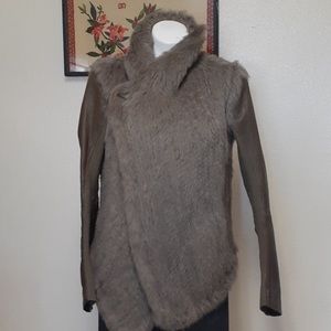 June Rabbit Fur and Leather Jacket size Medium